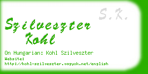 szilveszter kohl business card